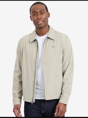 Tommy Hilfiger Men's Harrington Style Wind Resistant Golf Jacket Zip Collar $175